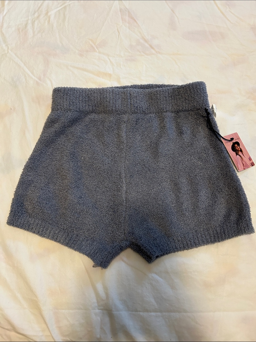 Cozy Grey Womens Fuzzy Knit Shorts Sleep shorts Lounge Shorts